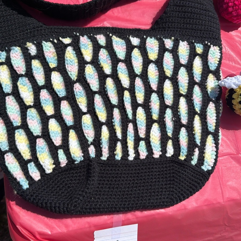 Colorful Crochet Shoulder Bag